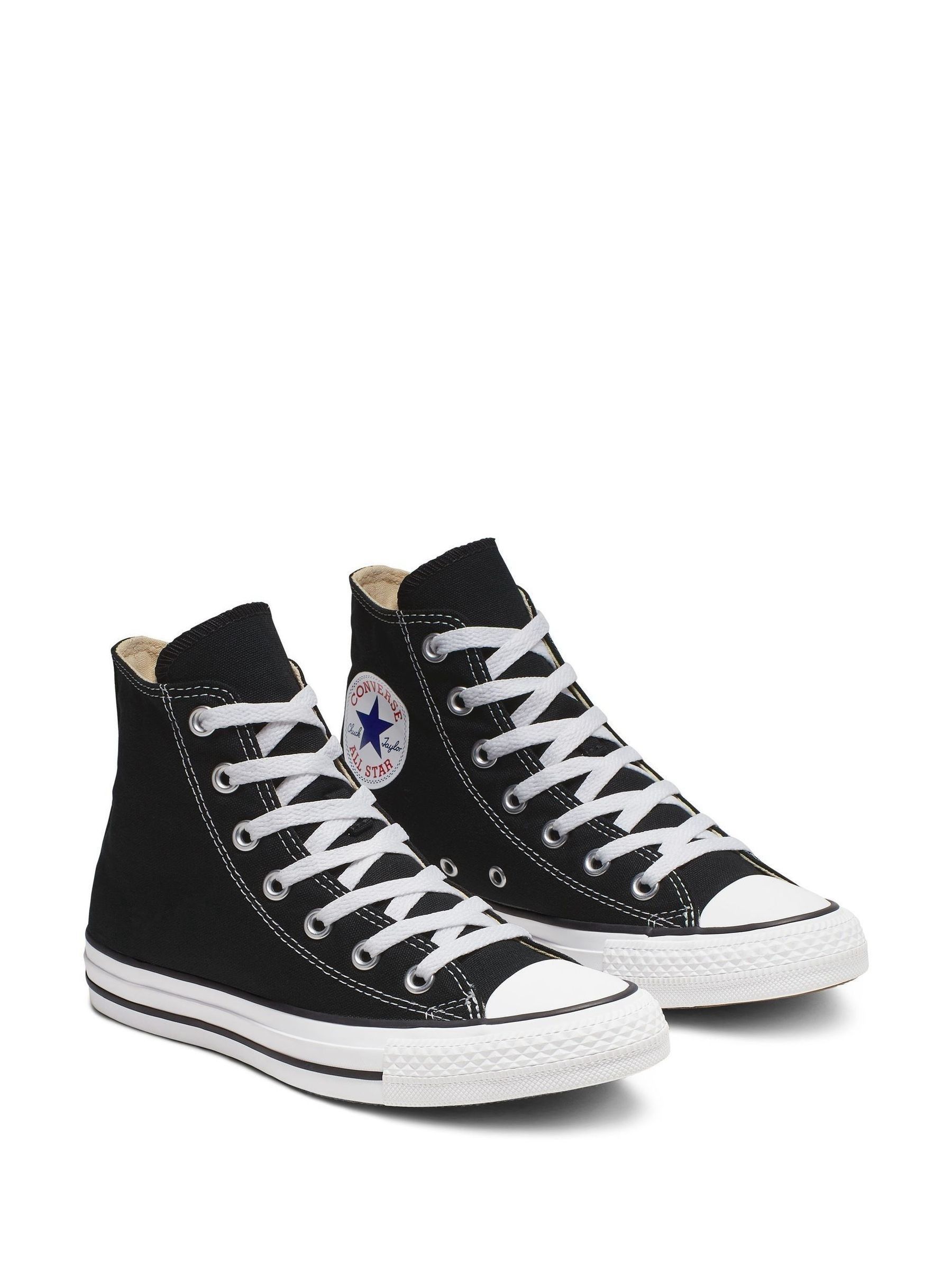 842388s4 Converse Black/White Wide Fit Chuck Taylor All Star High Trainers - Image 1